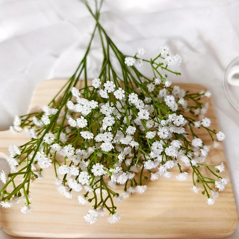 90 Heads Artificial Gypsophila Bouquet – 61cm Plastic Fake Flowers for Home Decor, Weddings & Party Decorations