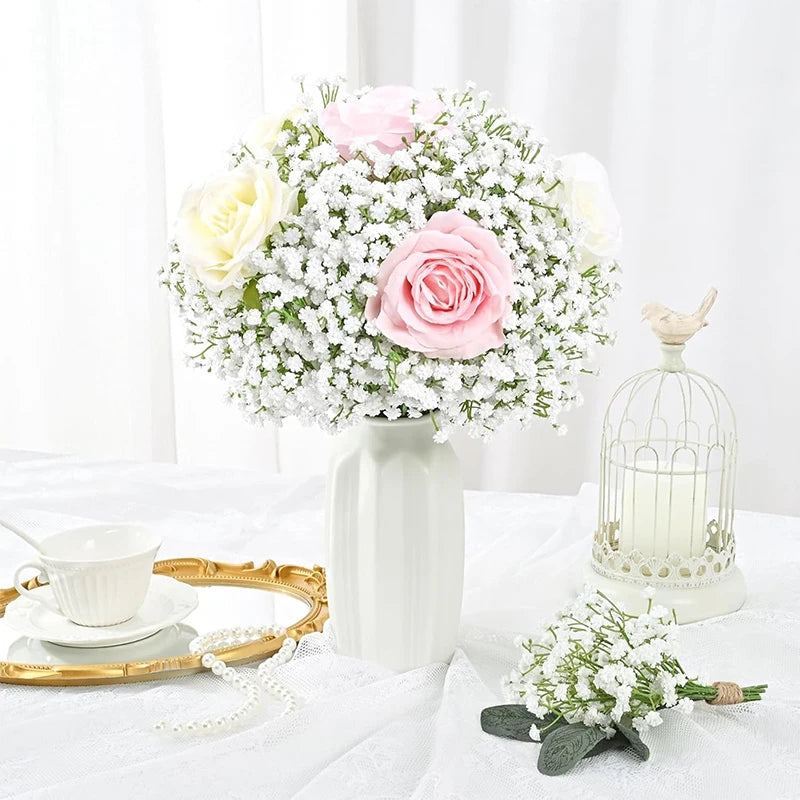 90 Heads Artificial Gypsophila Bouquet – 61cm Plastic Fake Flowers for Home Decor, Weddings & Party Decorations