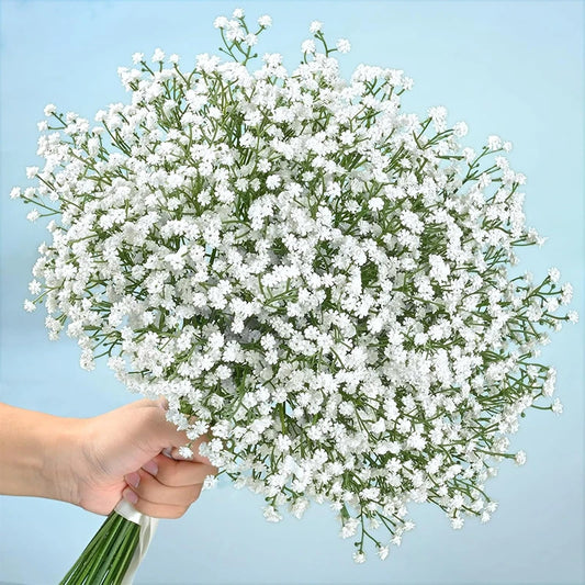 90 Heads Artificial Gypsophila Bouquet – 61cm Plastic Fake Flowers for Home Decor, Weddings & Party Decorations