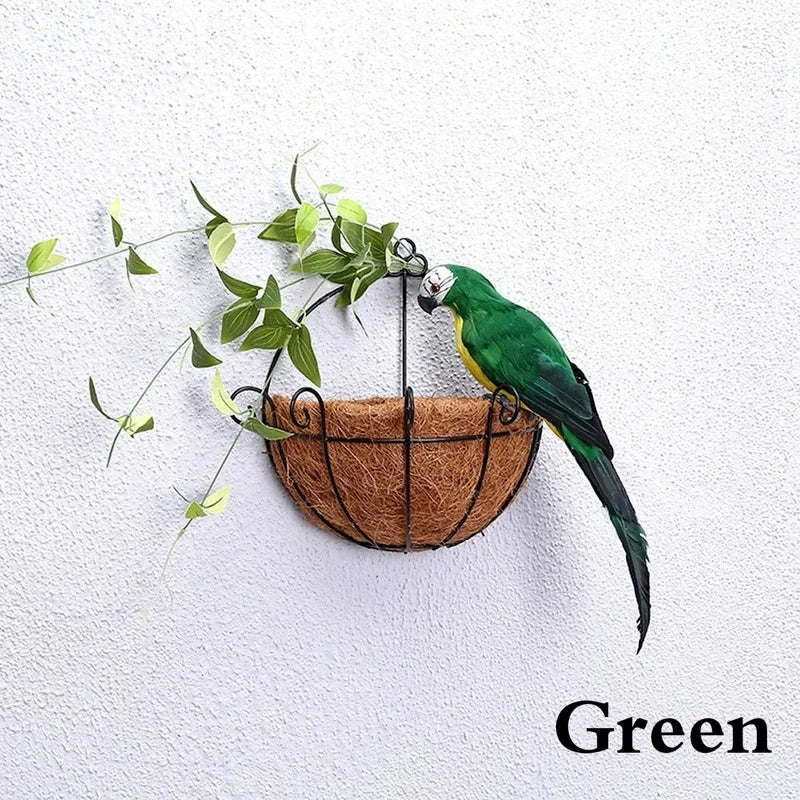 Handmade Simulation Parrot Figurine – 25/35cm Creative Feathered Bird Garden Ornament